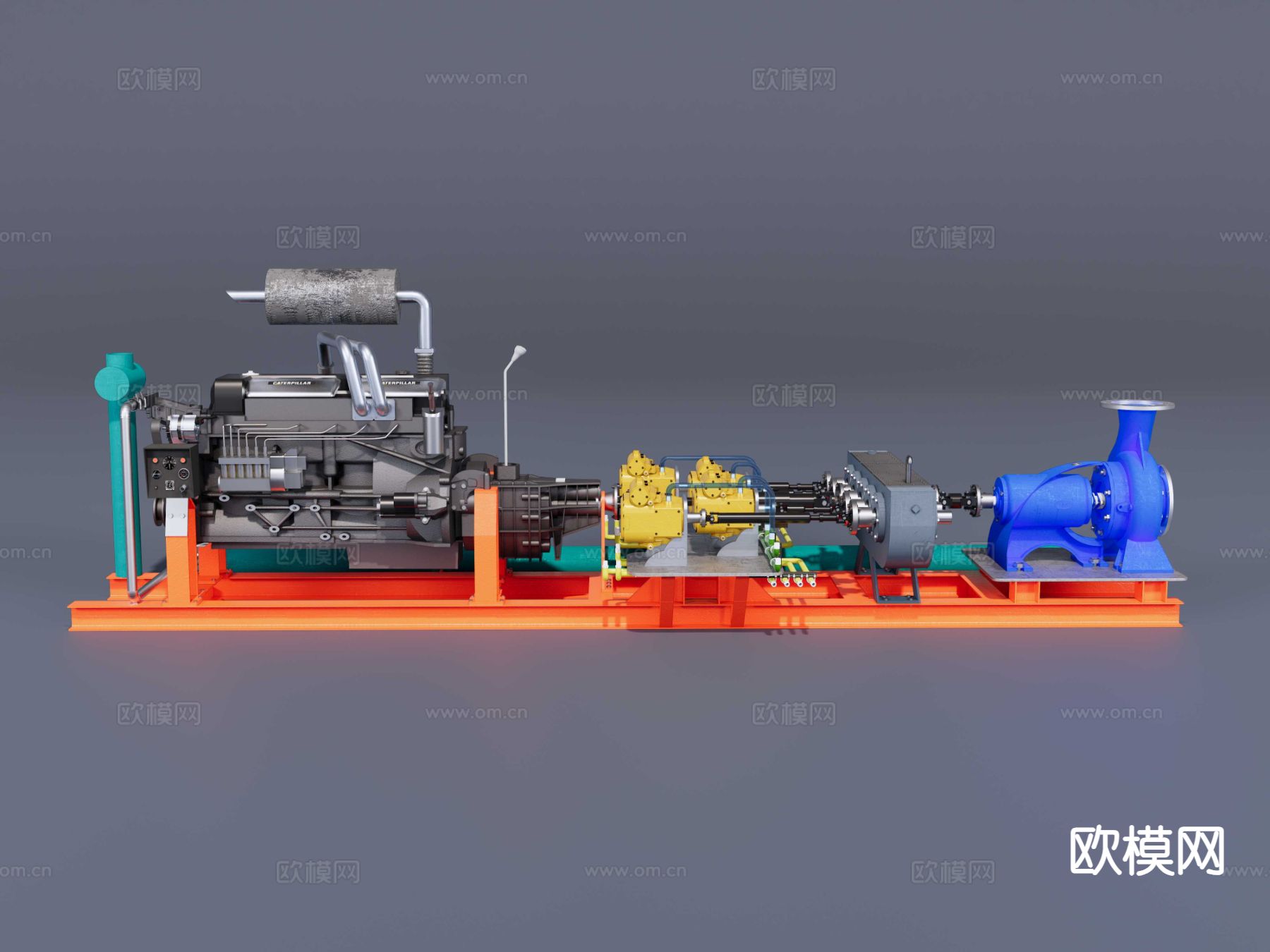 水泵 发动机水泵 分动箱水泵su模型