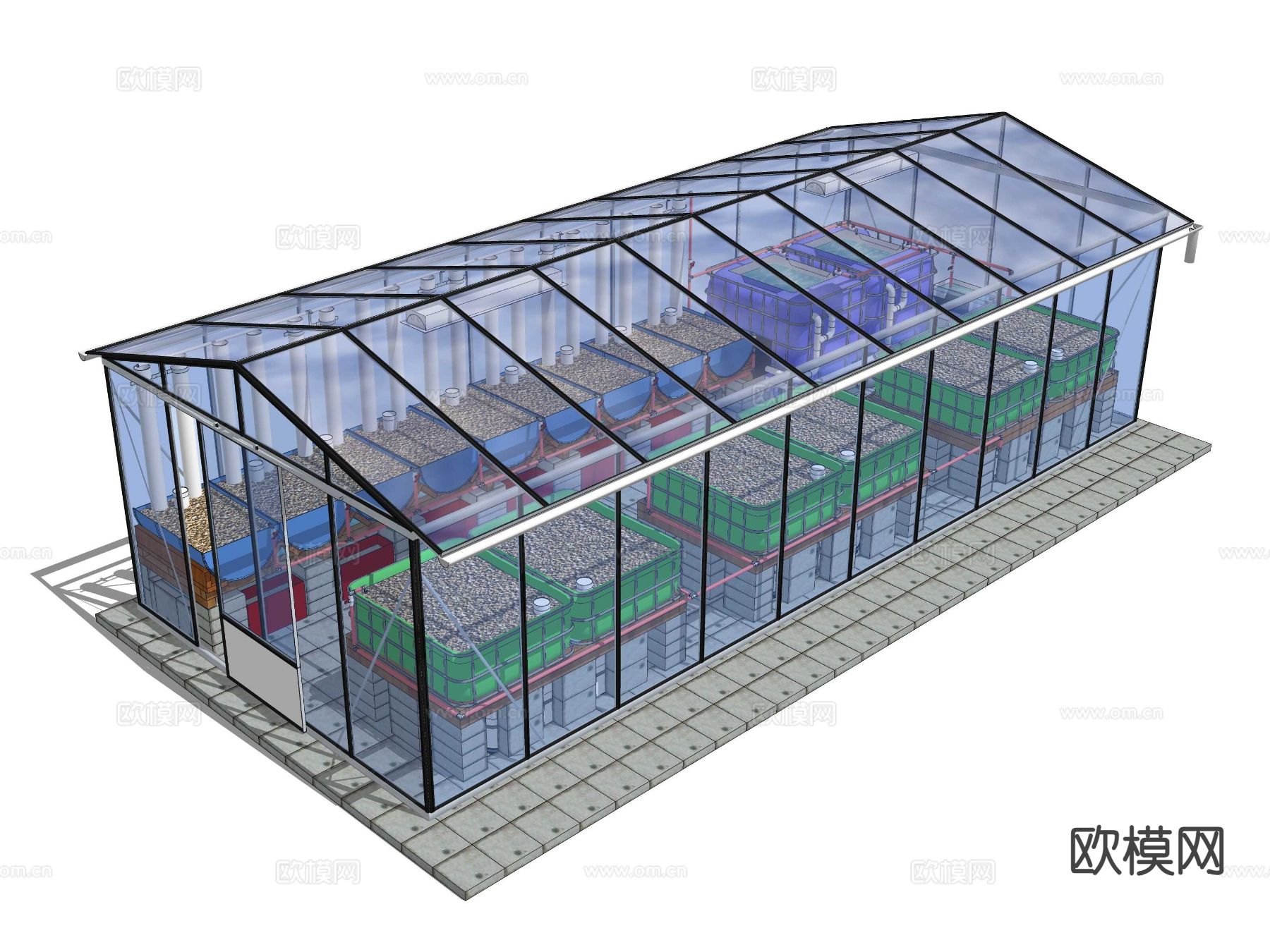 水产养殖房 水产养殖系统 水产过滤系统su模型