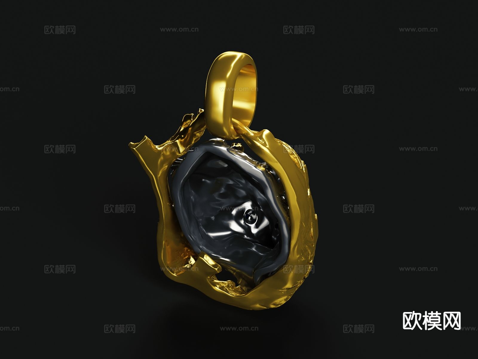 狼头项链 吊坠3d模型下载（渲染图4）