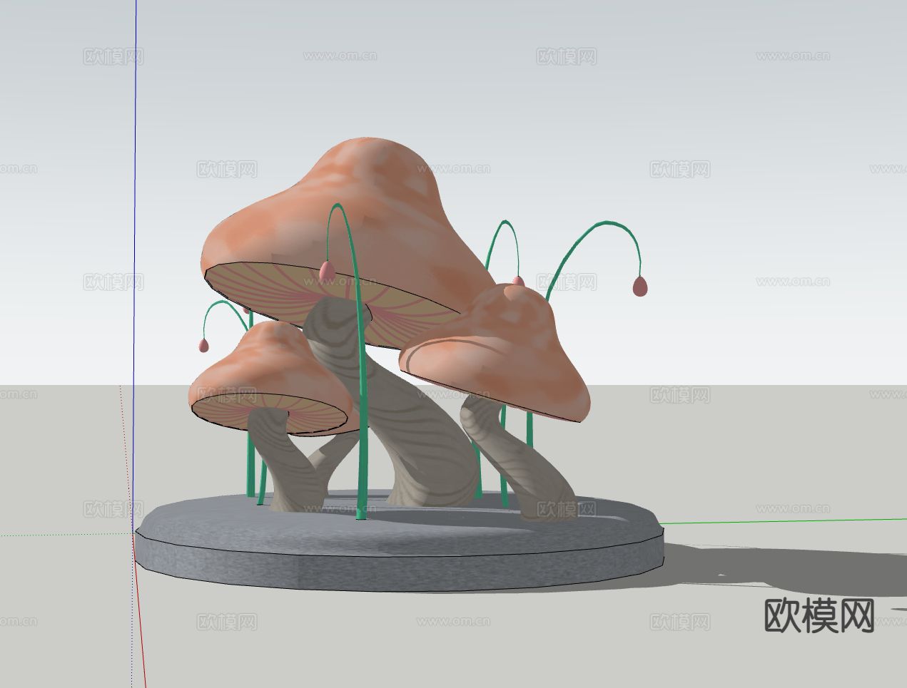 蘑菇雕塑 蘑菇 景观雕塑su模型