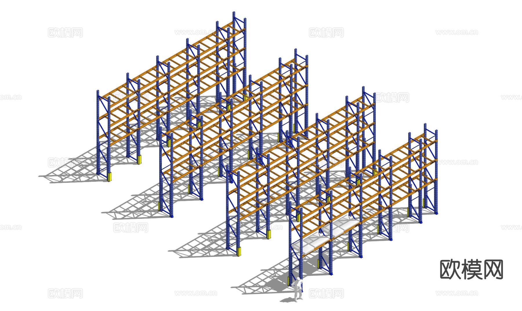 仓储货架 重型货架su模型
