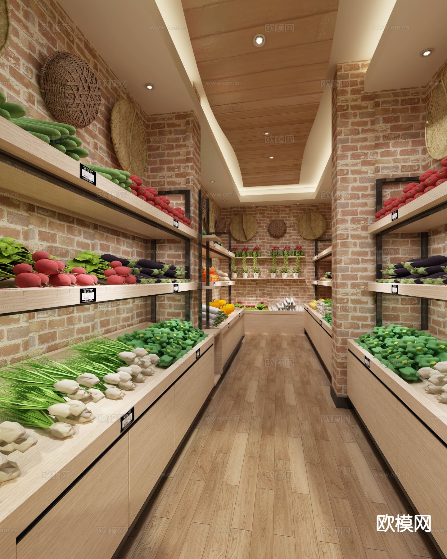 现代超市 蔬菜店3d模型下载