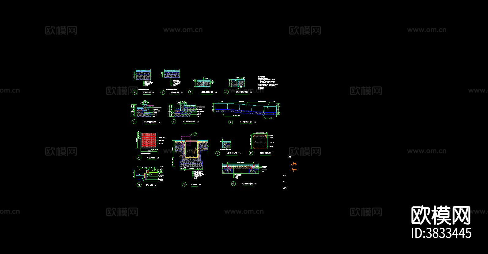 园林通用CAD节点大样图