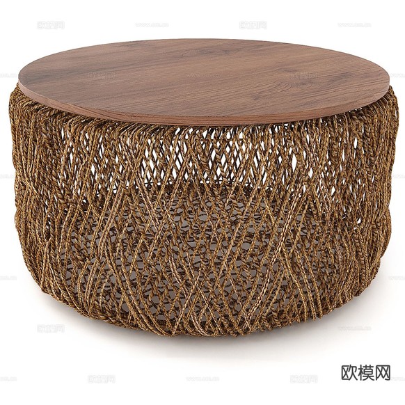北欧茶几 圆形茶几3d模型下载