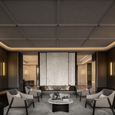 DAS大森设计|轻奢售楼处休息区