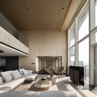 SLD.梁志天设计|顶层复式客餐厅