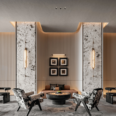 维几设计 |  湾熙中心会所 洽谈区