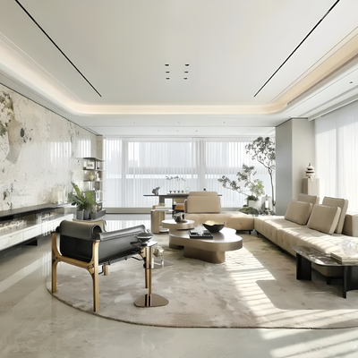 CCD郑忠 | 翡丽385 轻奢风样板间客厅