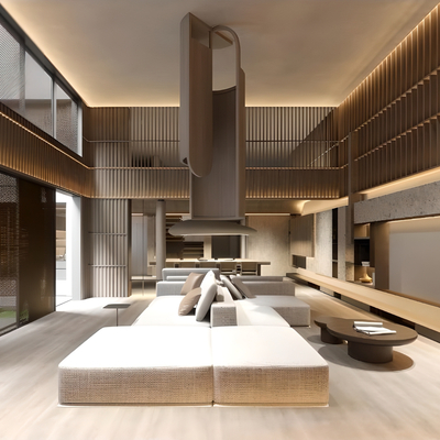 唐忠汉 x 布鲁盟  合院别墅起居室