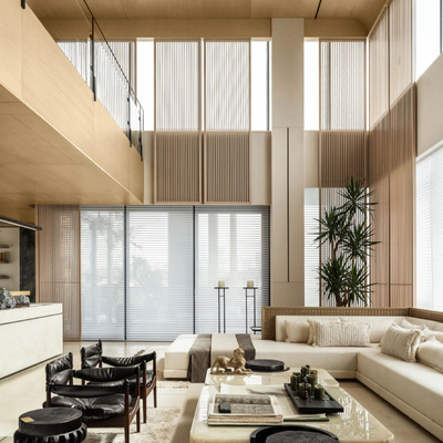 孟也 × WSD  成都麓湖 黑鉐岛别墅客厅