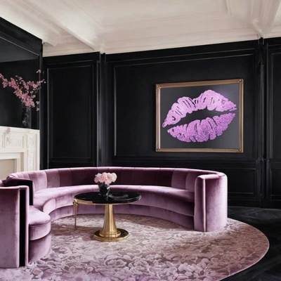 杜文彪 浅紫与黑色会客厅