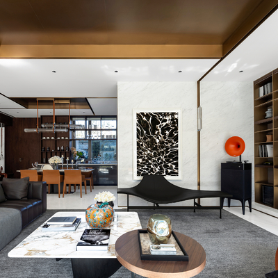 李玮珉 「湖境云庐」样板间客厅