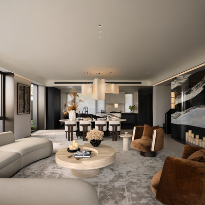 唐忠汉 | 下叠样板间 意式客餐厅