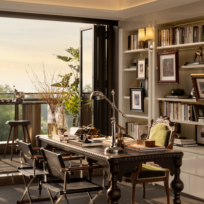 李益中  奢华复古别墅书房