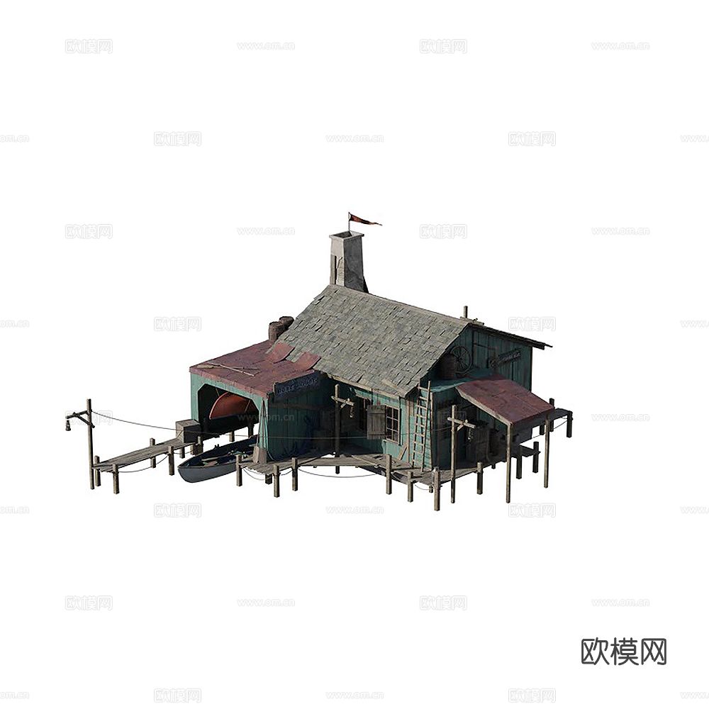 船库 码头建筑3d模型