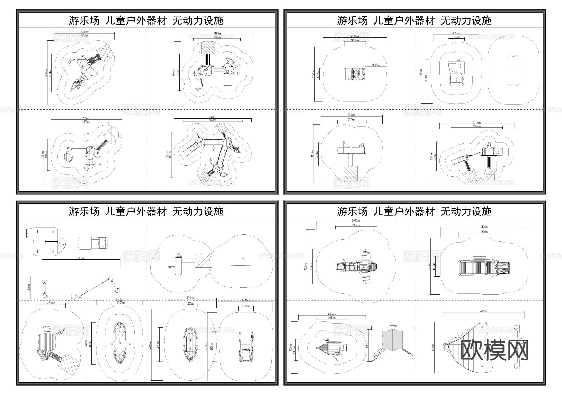 儿童娱乐器材 幼儿园玩具 攀爬网CAD图库