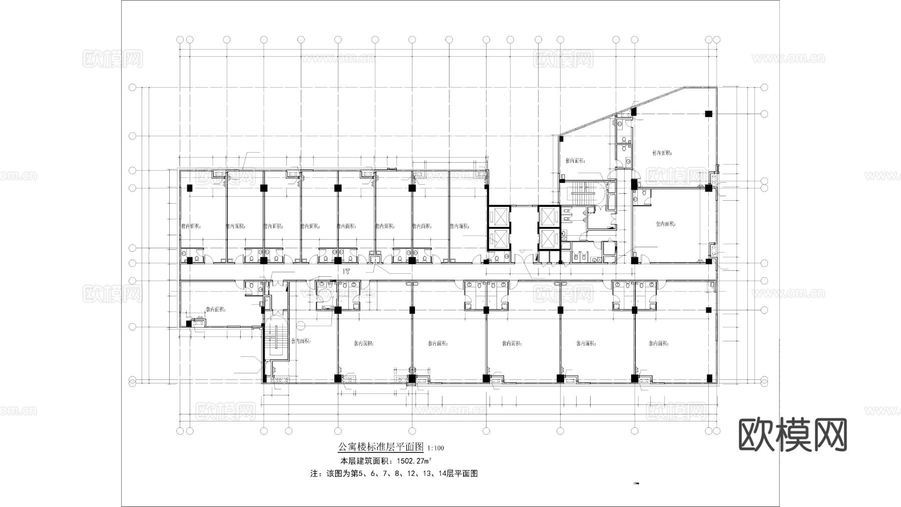 公寓建筑CAD平面图