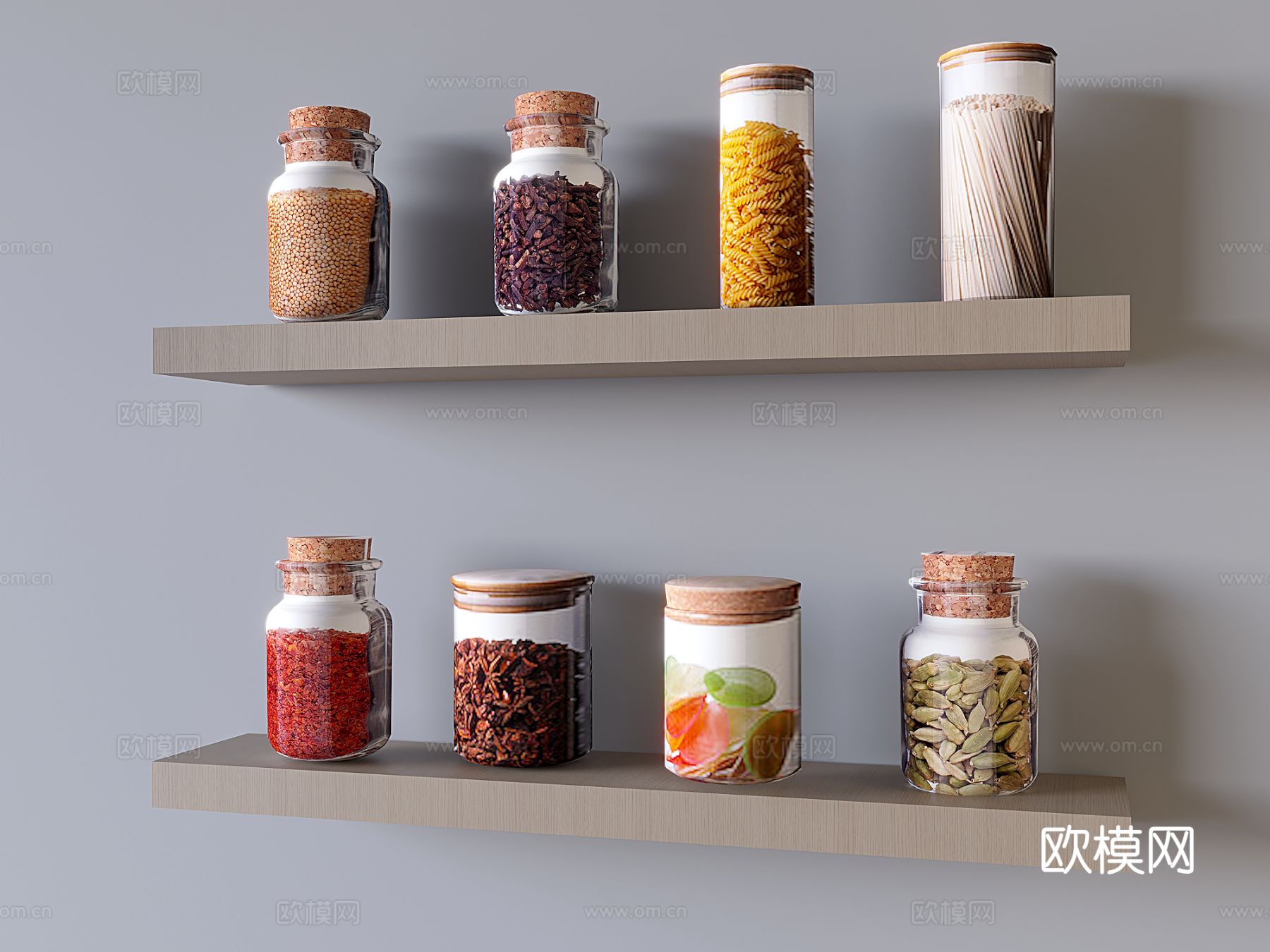 厨房调味品 调料瓶3d模型下载