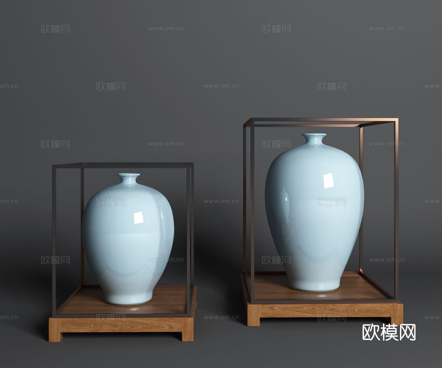 新中式瓷器 花瓶 玉器3d模型