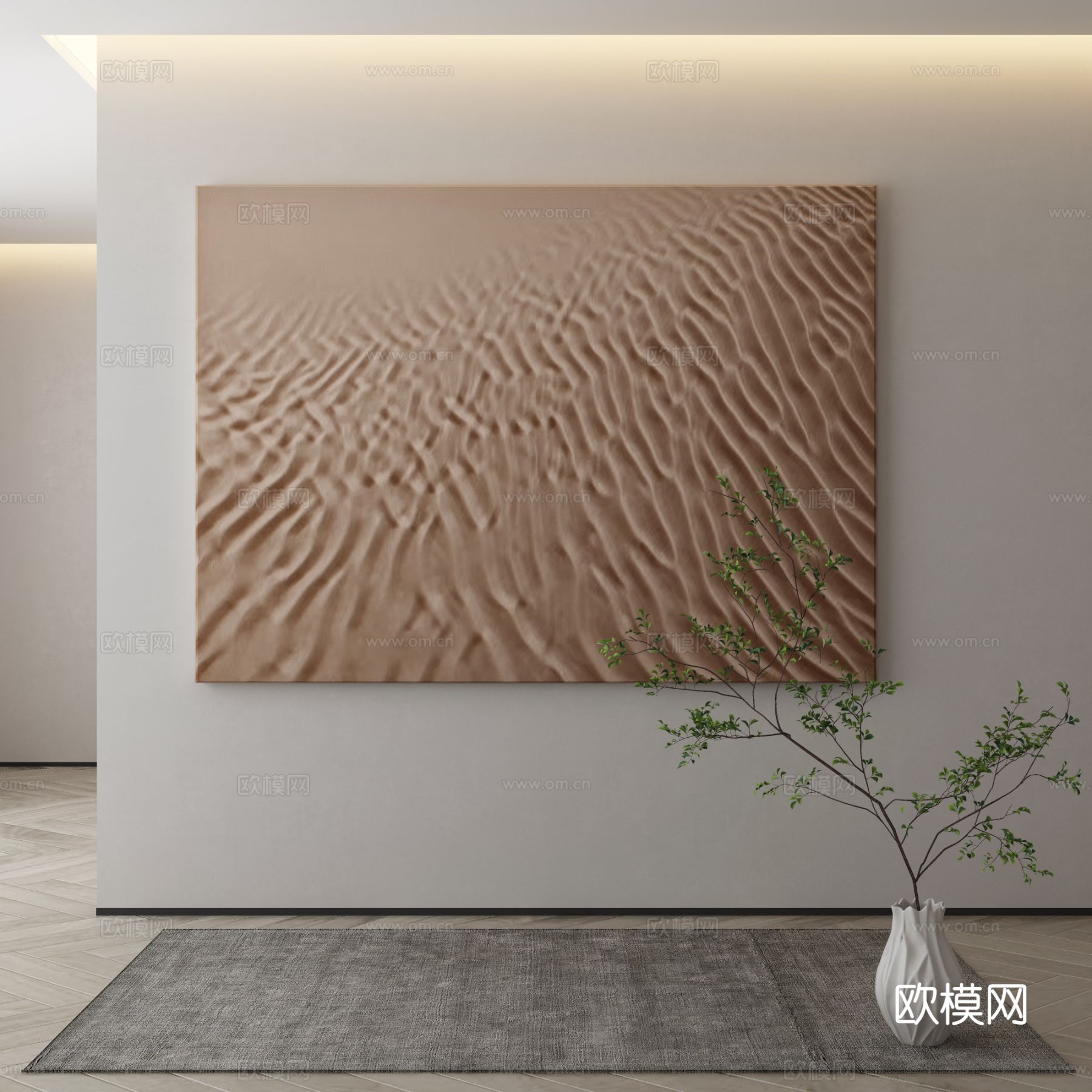 现代装饰画 沙漠挂画3d模型