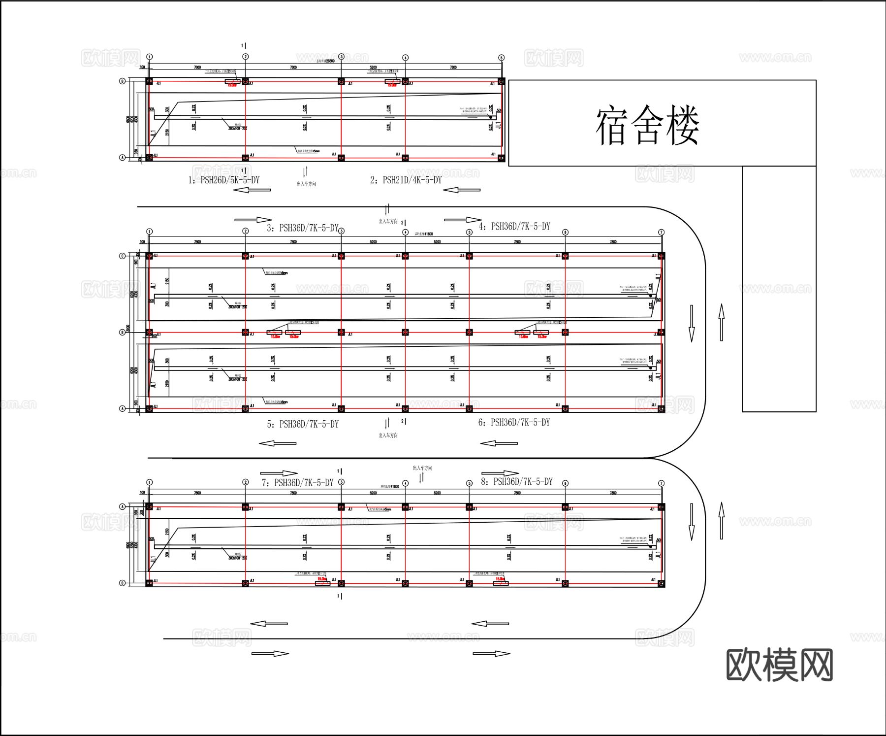 升降横移类机械立体停车库CAD施工图