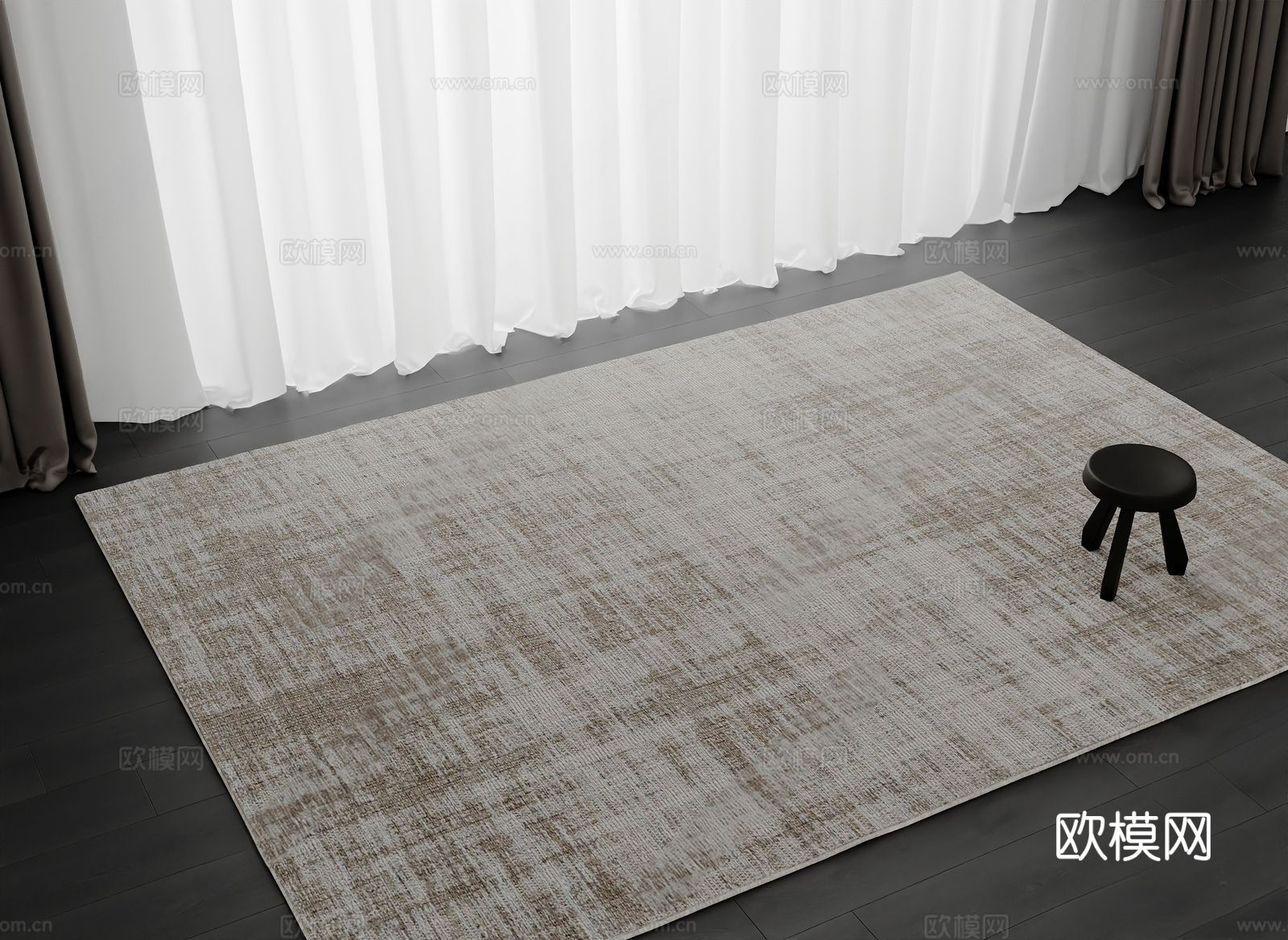 现代地毯su模型下载（渲染图2）