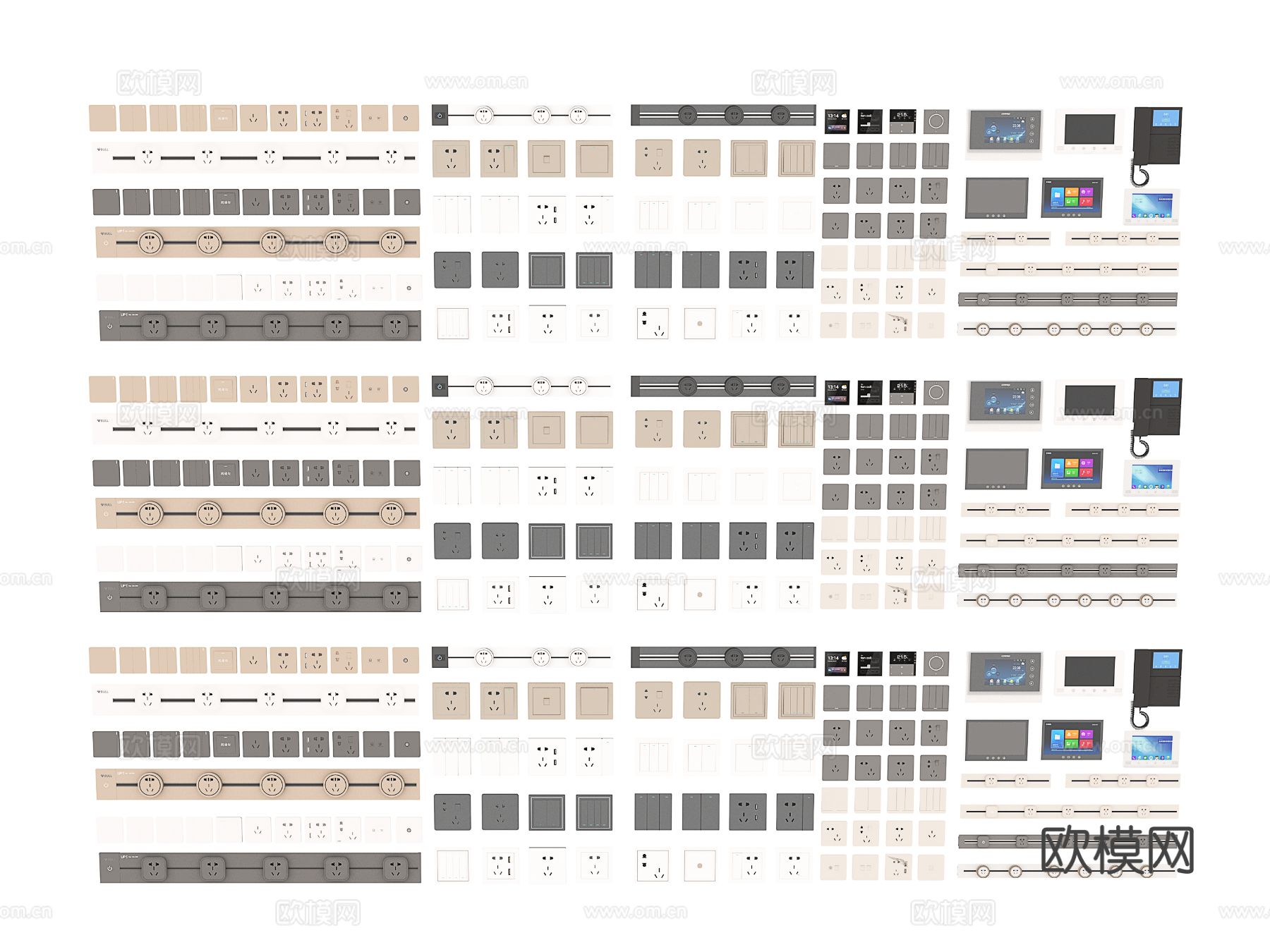 开关面板 插座3d模型
