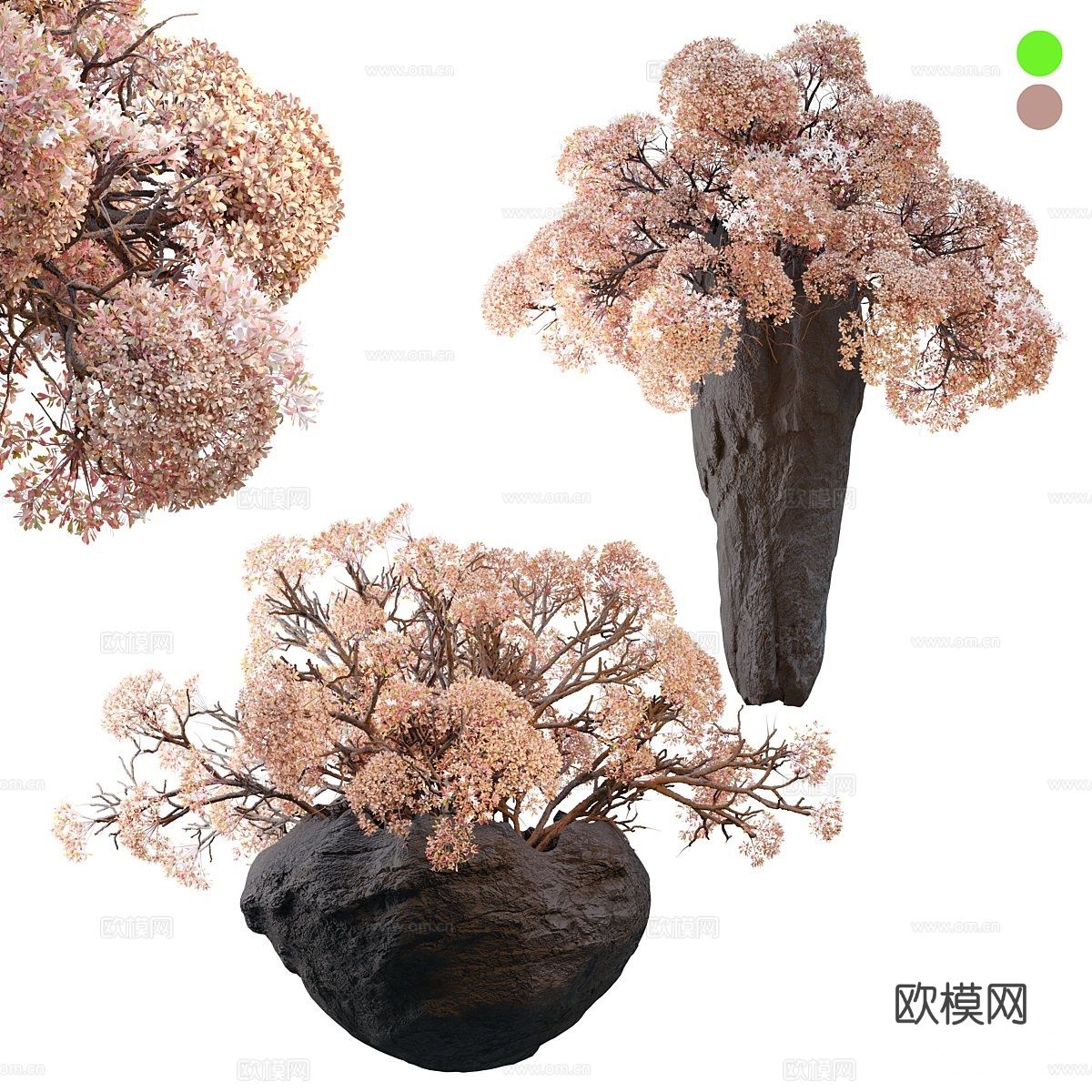 现代花艺摆件 花卉 花瓶su模型