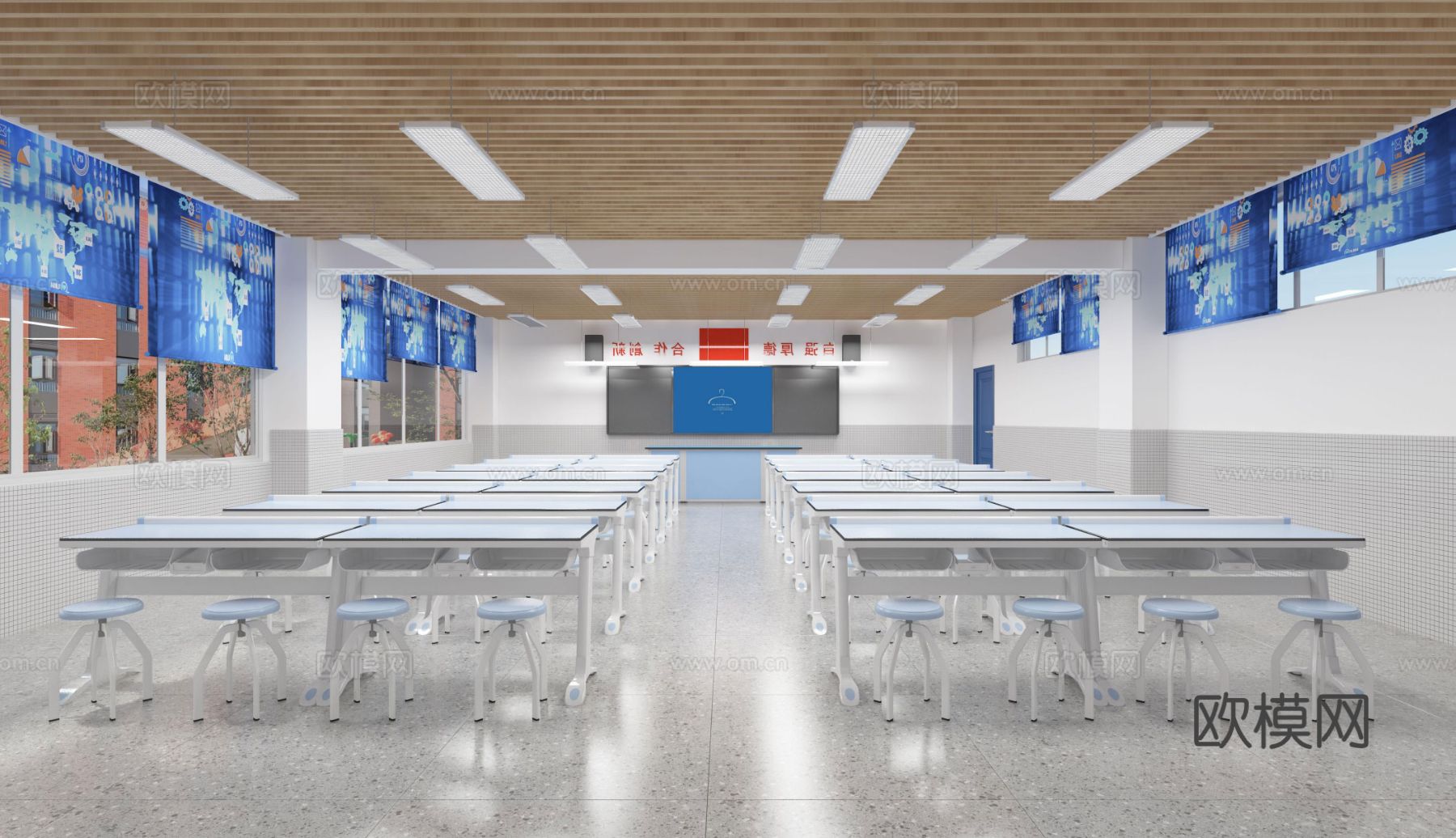 现代学校 科学实验室3d模型下载（渲染图2）