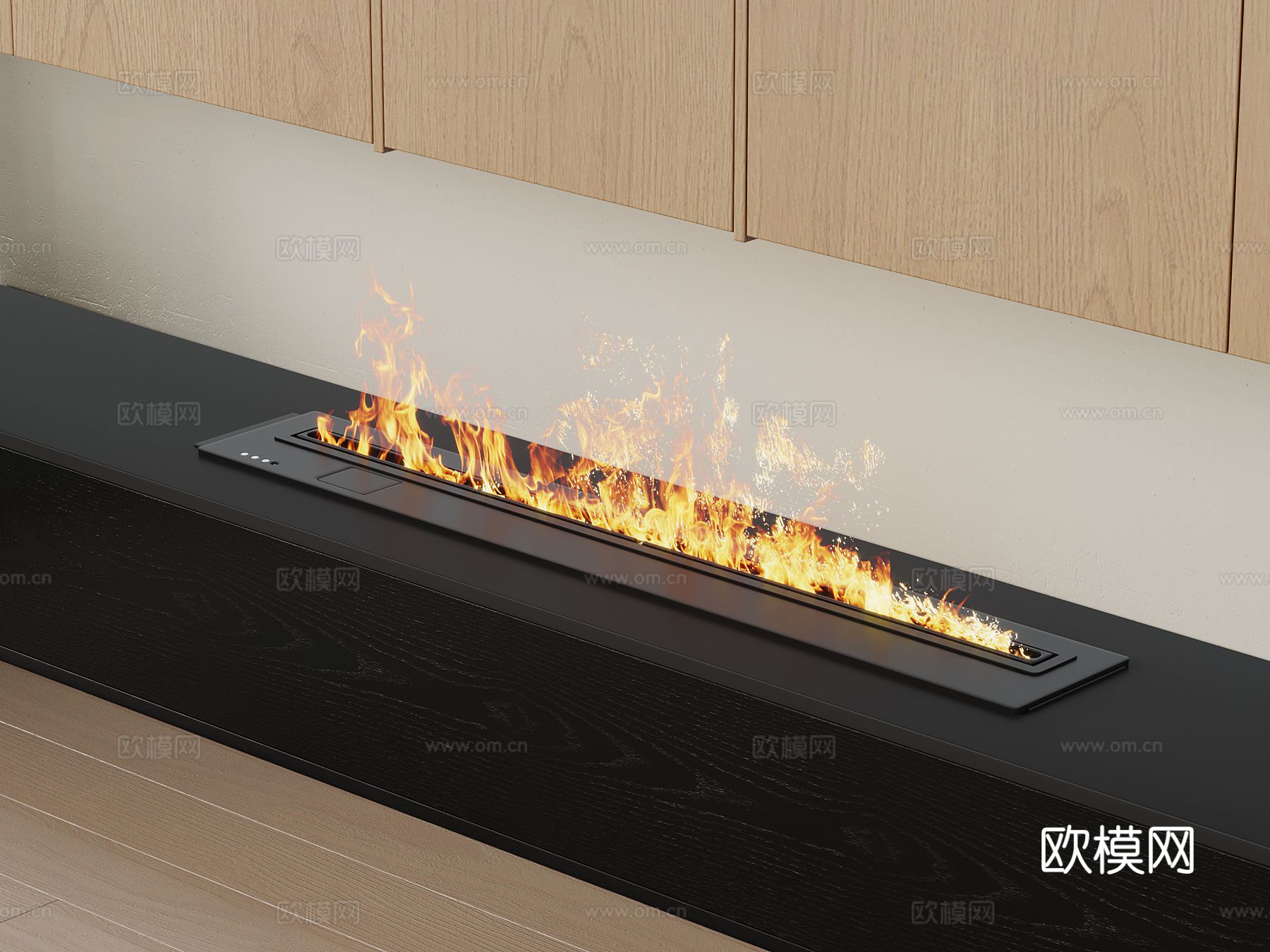电子壁炉3d模型下载