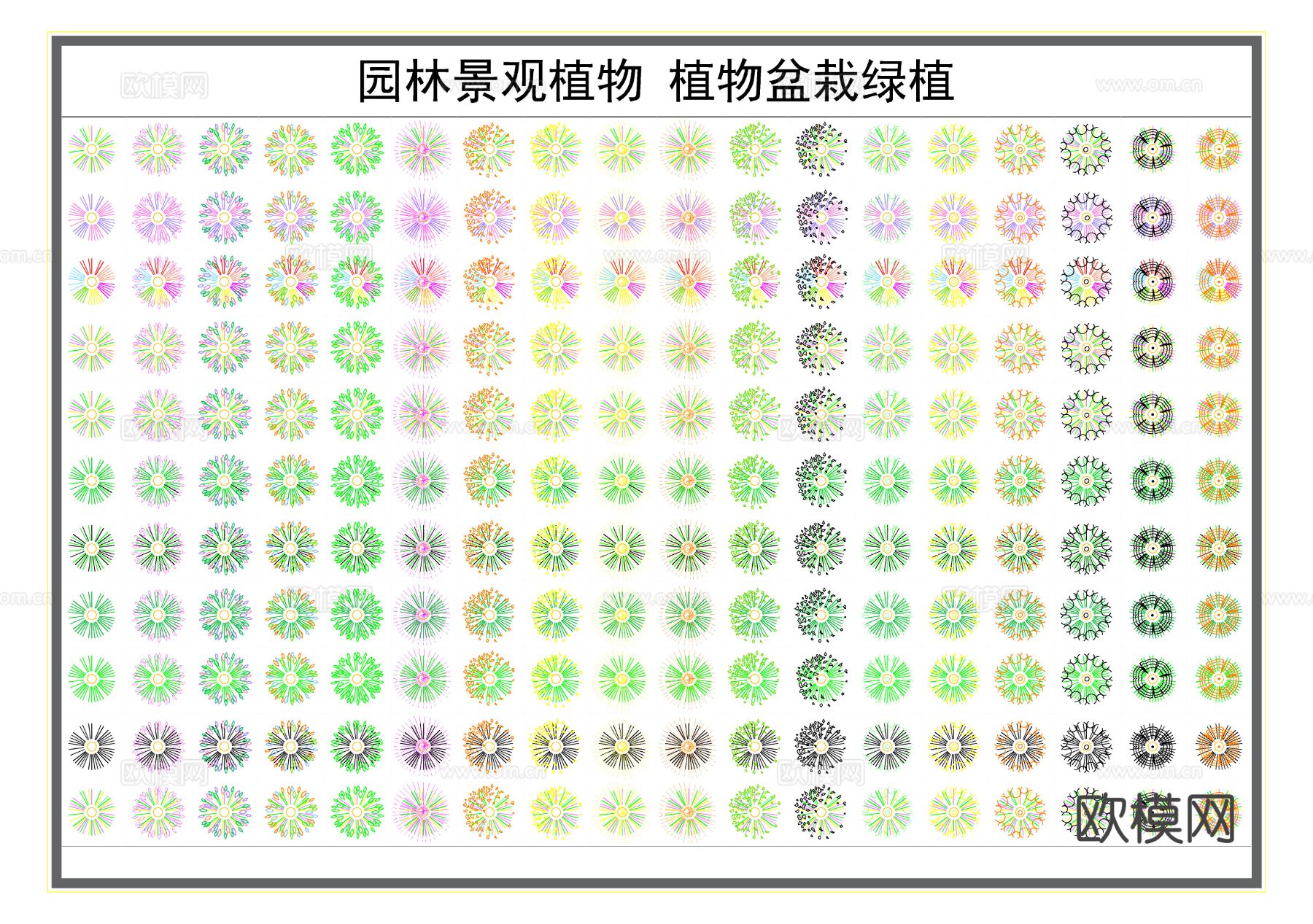 绿植 景观植物 花箱 绿化 盆栽绿植cad图库