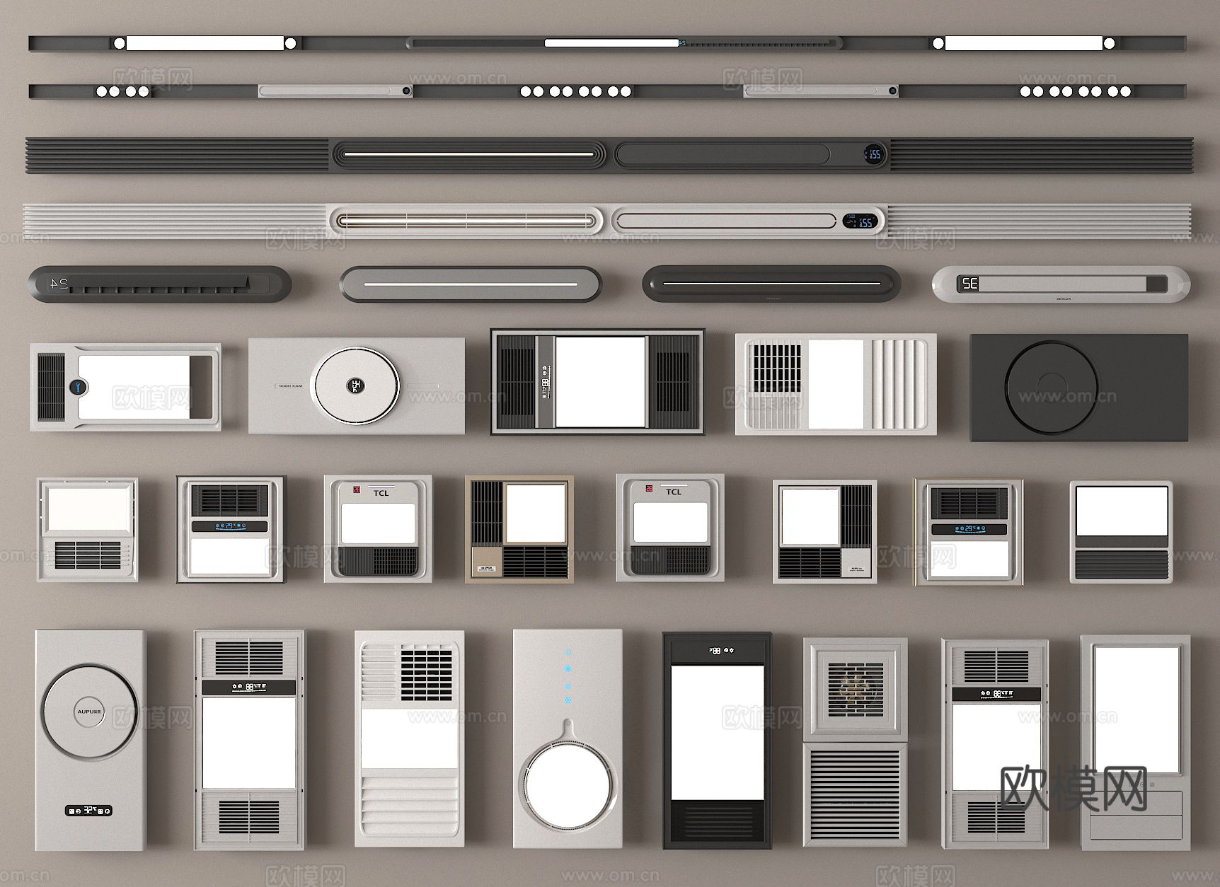 集成浴霸 线性浴霸 风暖机 出风口3d模型