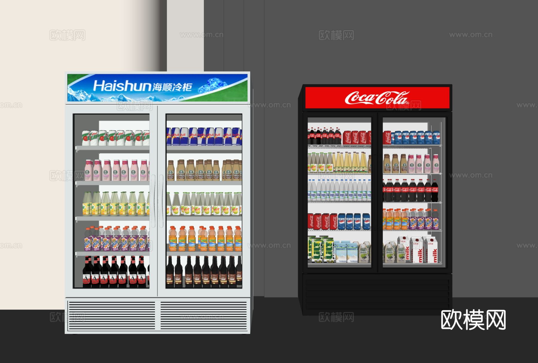 冰柜 冷柜 饮料柜 酒水柜su模型