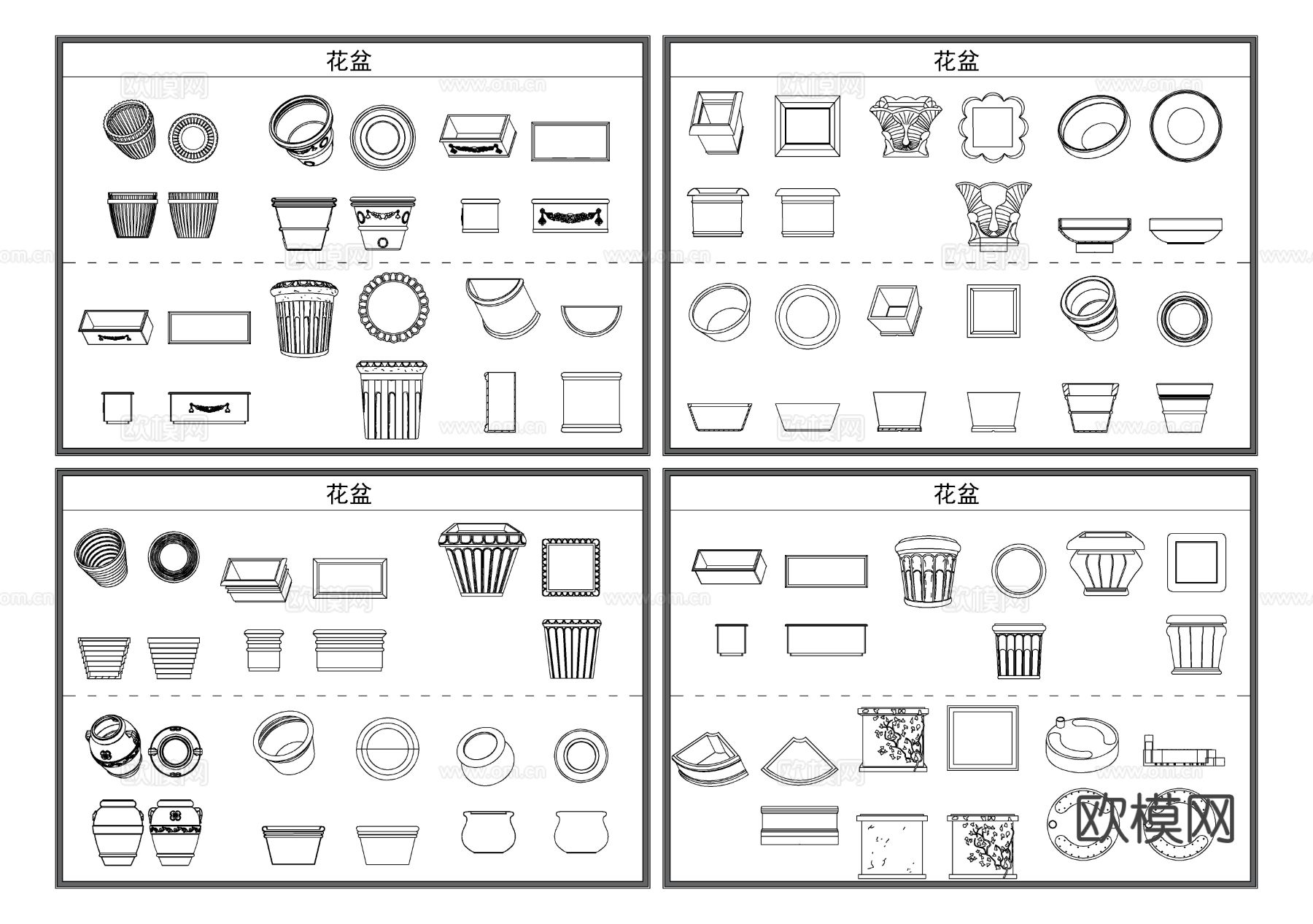 花盆 花架 花篮CAD图库