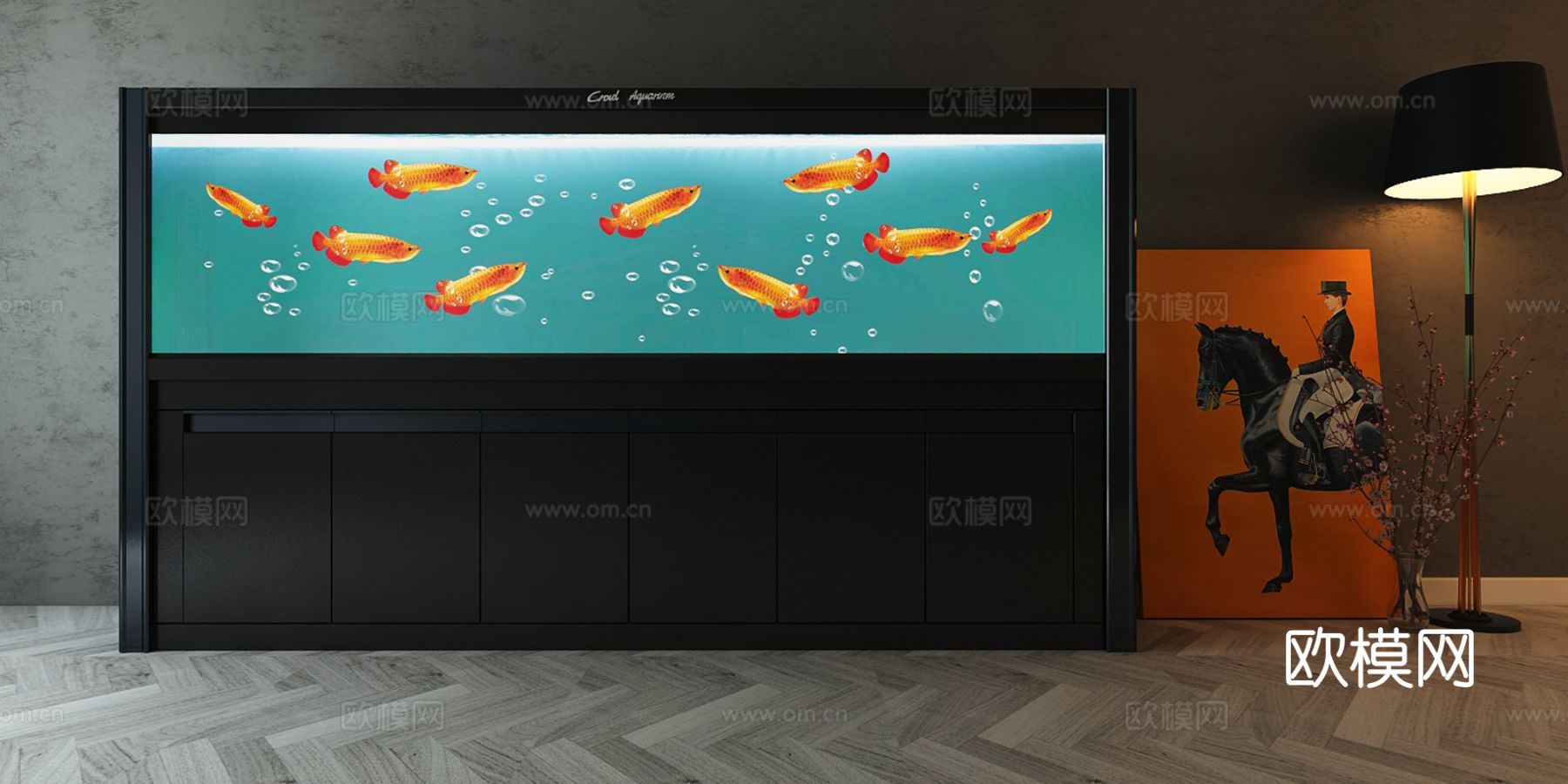 现代鱼缸 水族箱3d模型