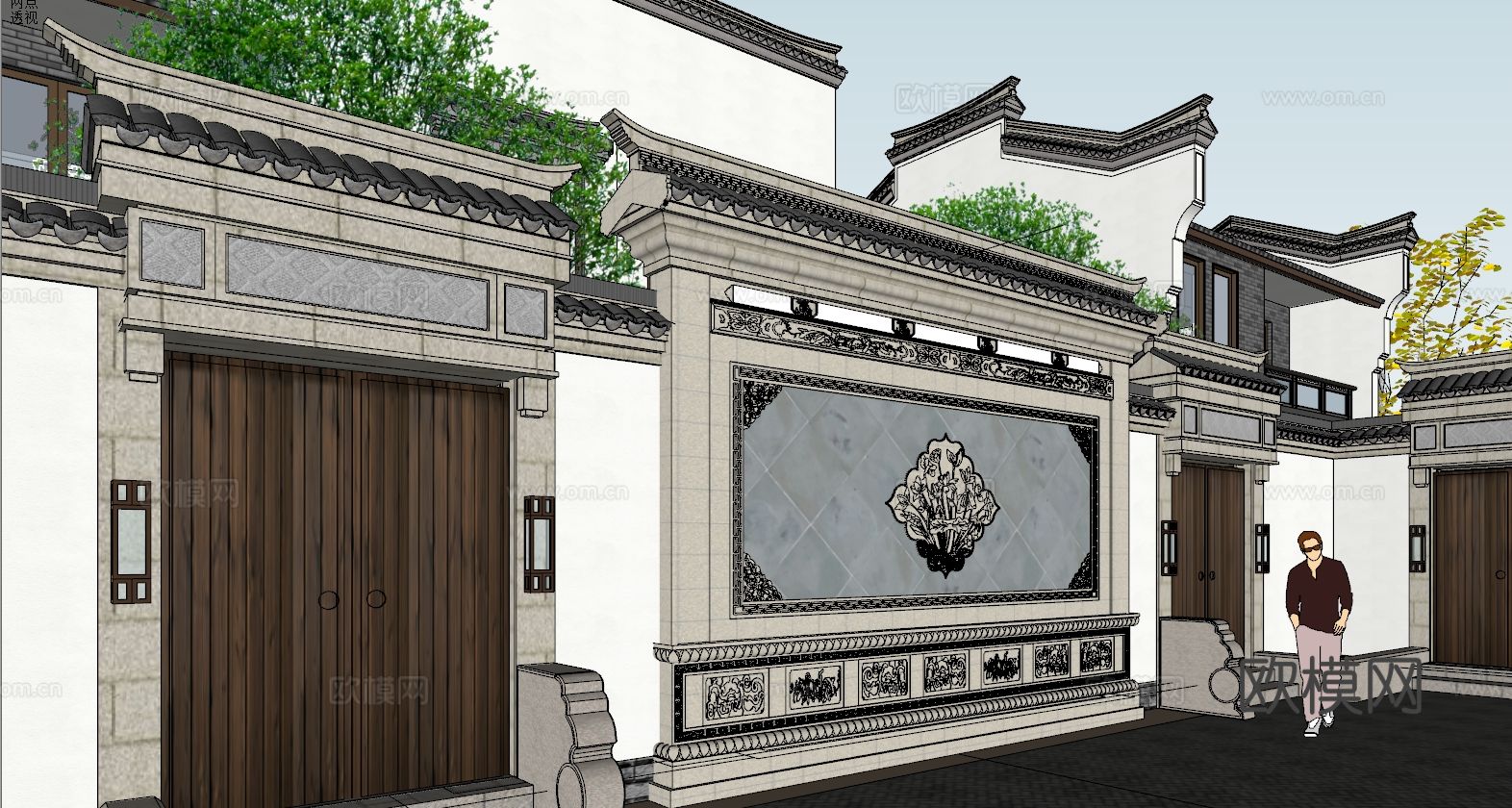 中式合院 古建筑su模型