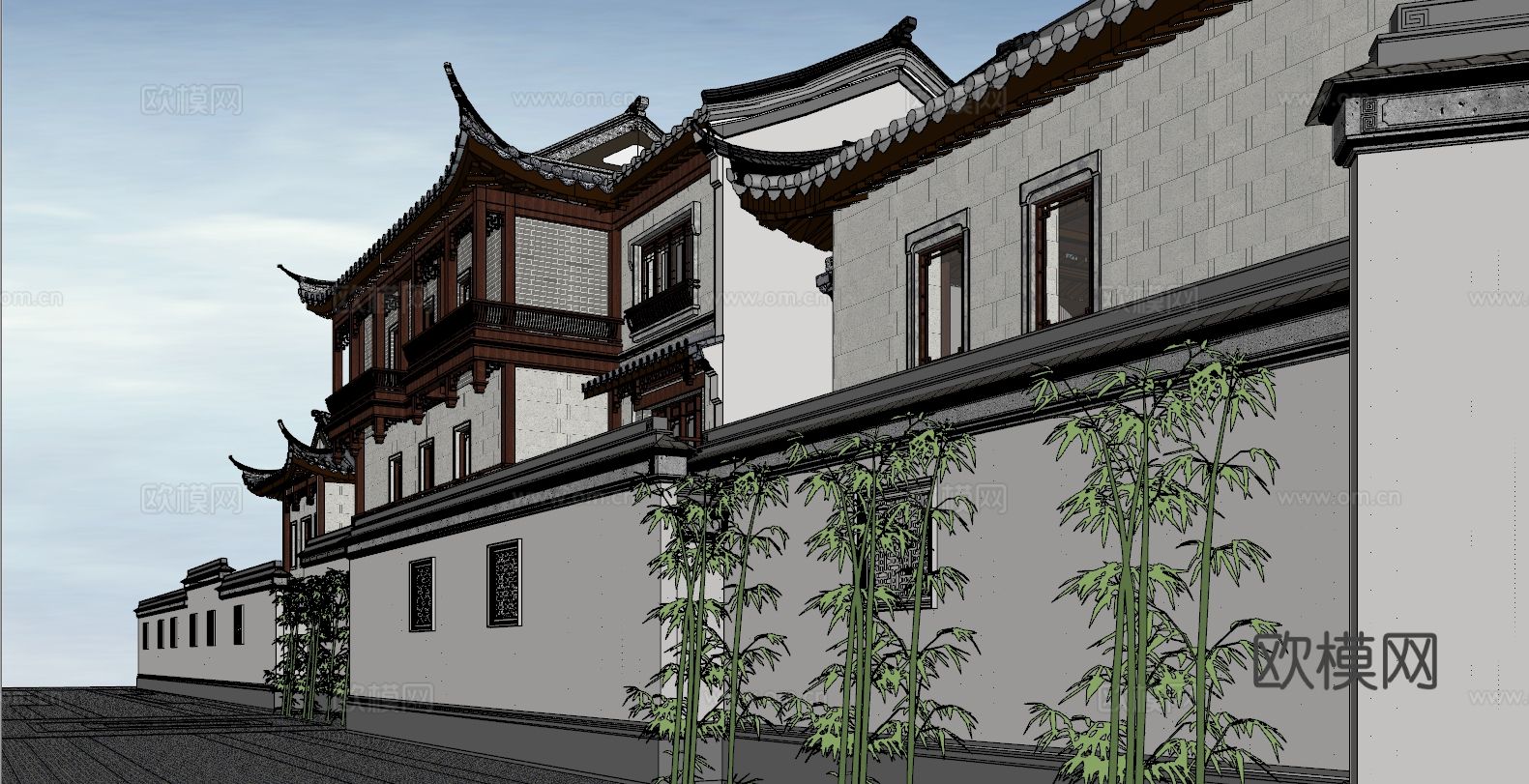 中式四合院 古建筑su模型