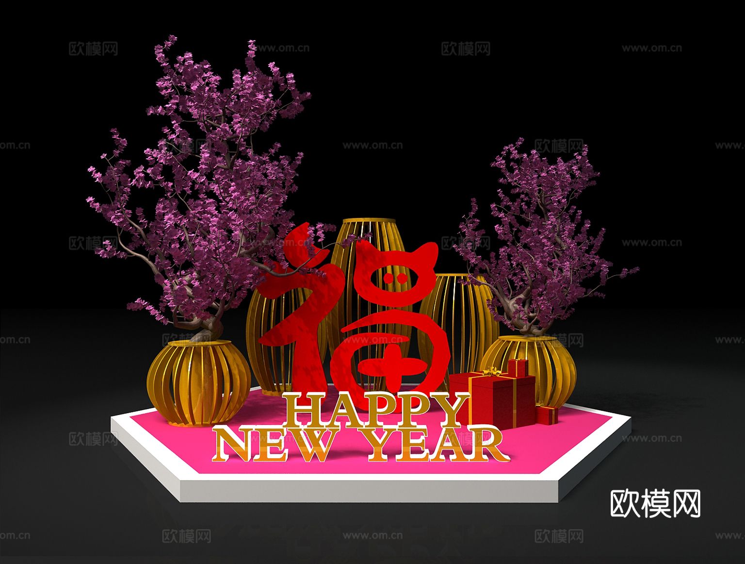 新年美陈 春节美陈3d模型