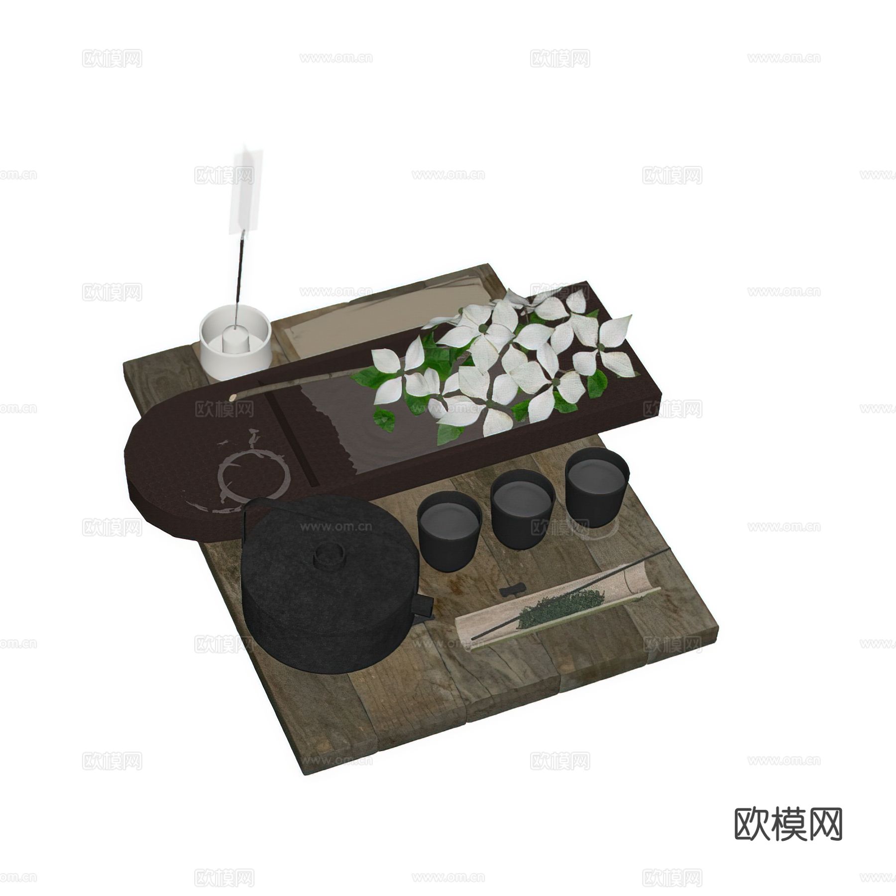 侘寂风茶具 茶杯 茶壶su模型