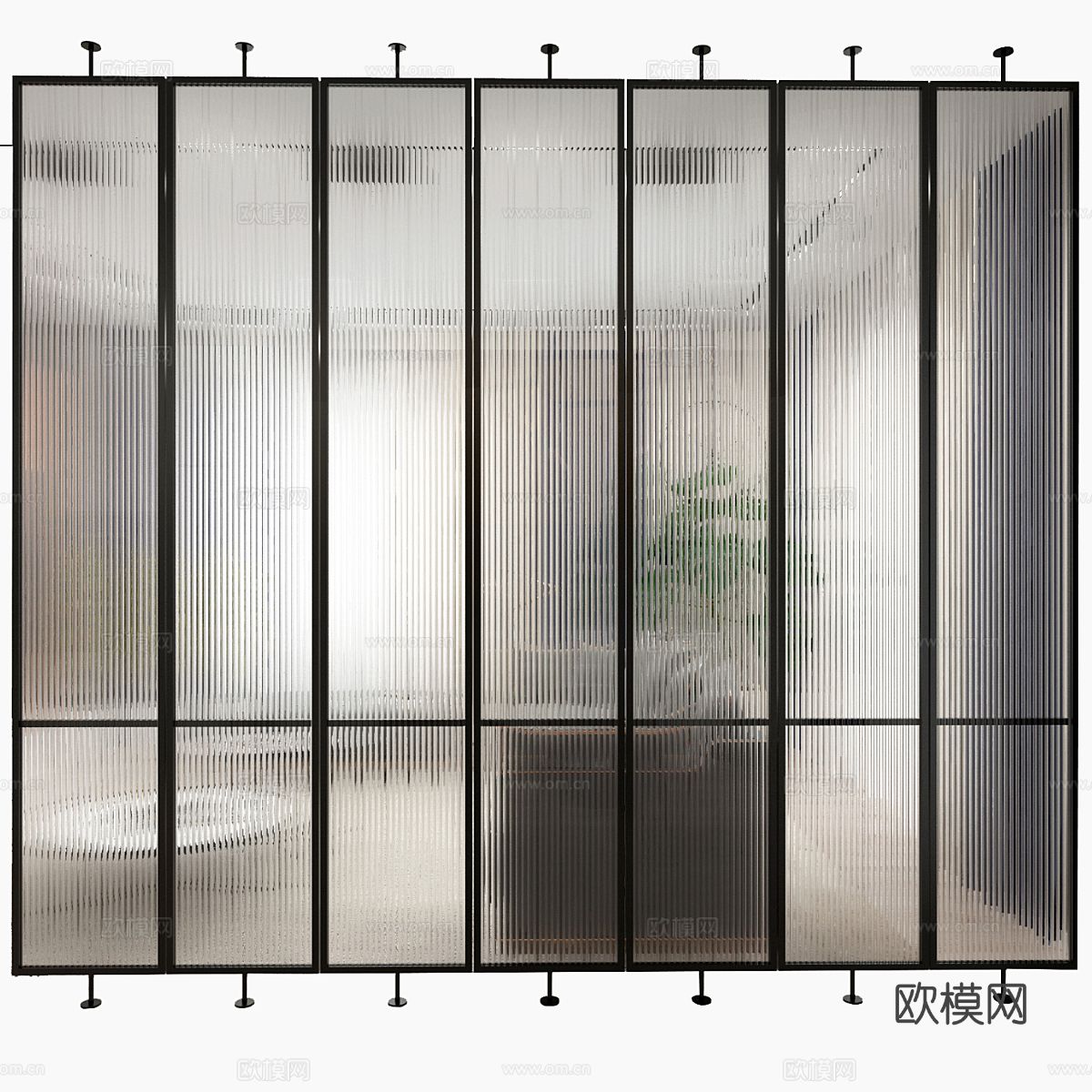 玻璃隔断 隔断墙3d模型