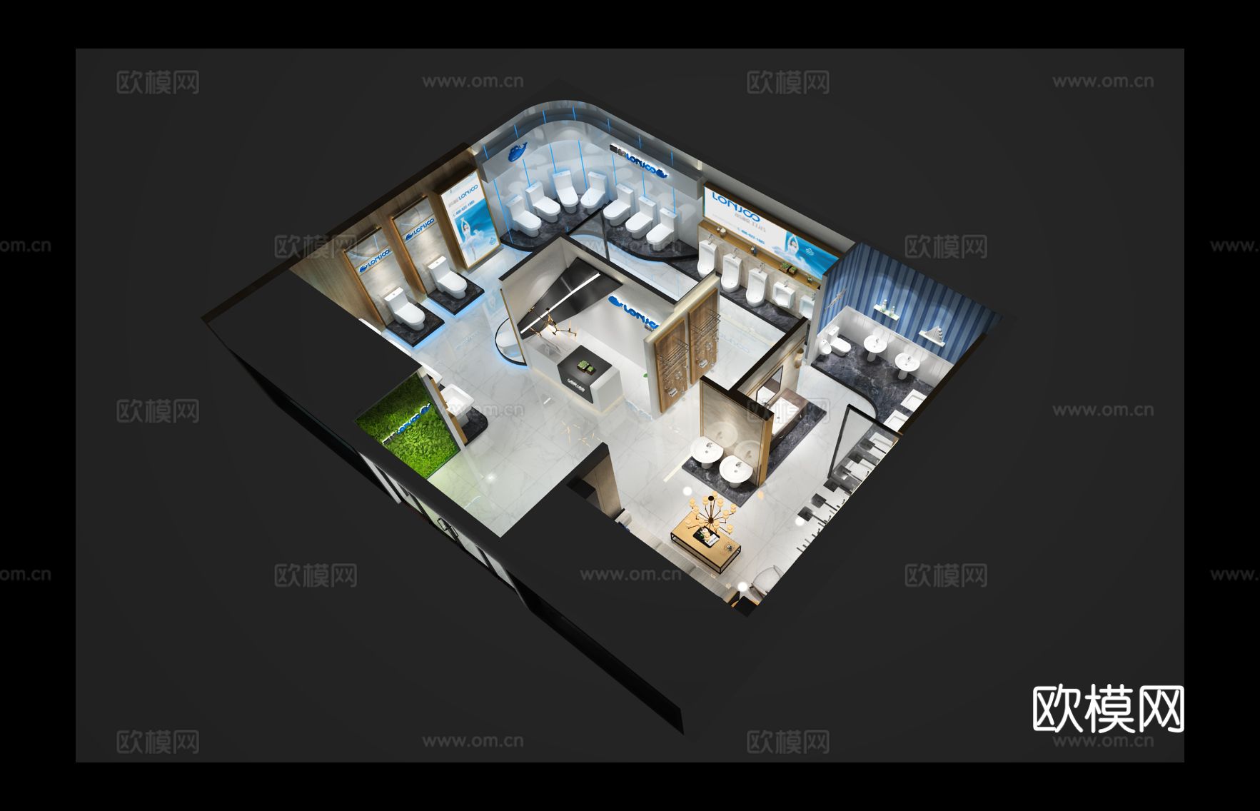 现代卫浴展厅 门头 门面3d模型