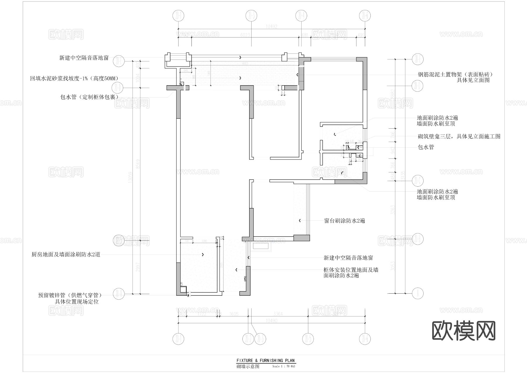 现代家装cad施工图下载（渲染图2）