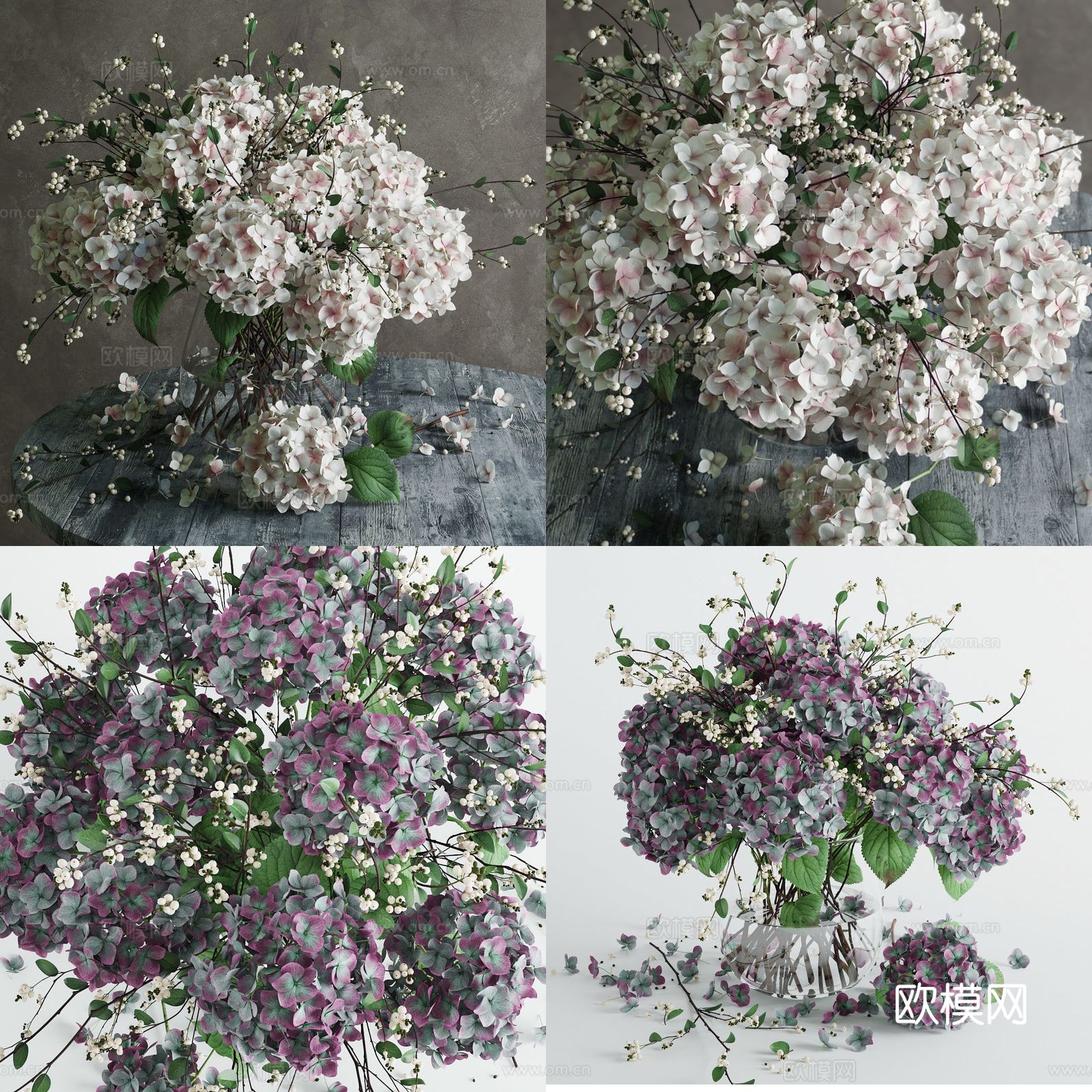 花瓶 花卉 鲜花插花3d模型