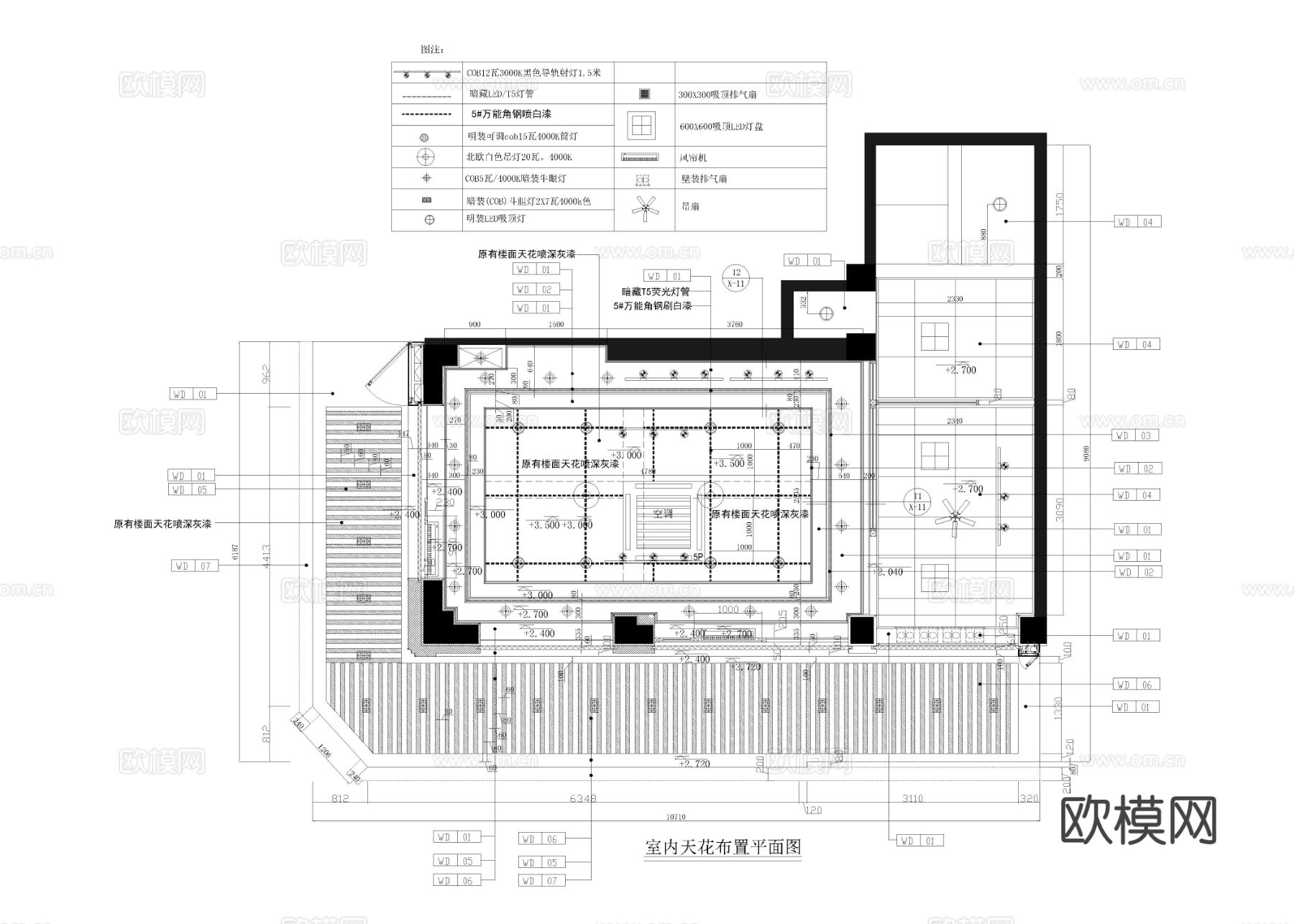 蛋糕房 面包店 烘焙店cad施工图