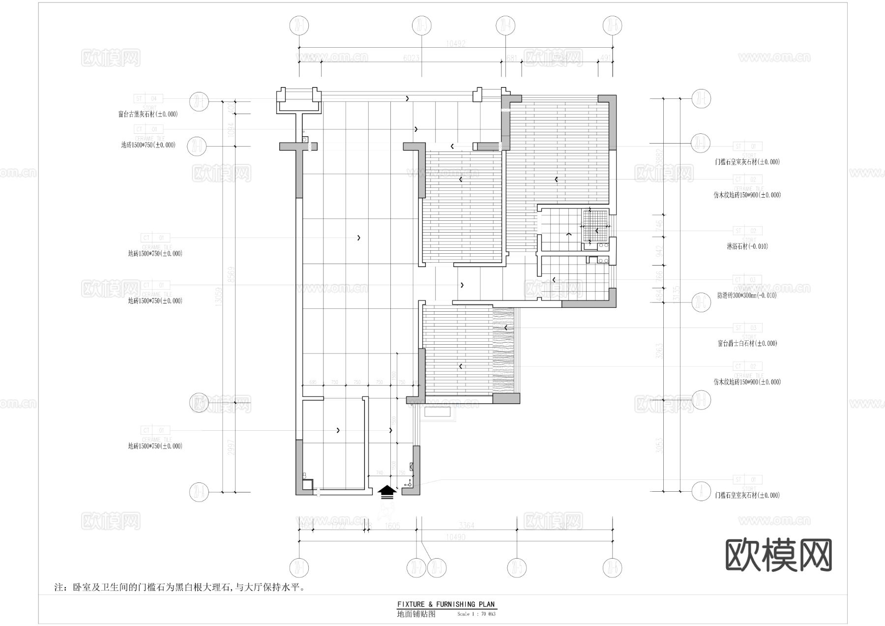 现代家装cad施工图下载（渲染图3）