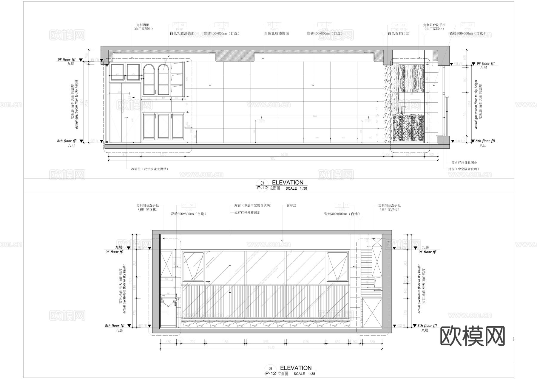 现代家装cad施工图下载（渲染图7）