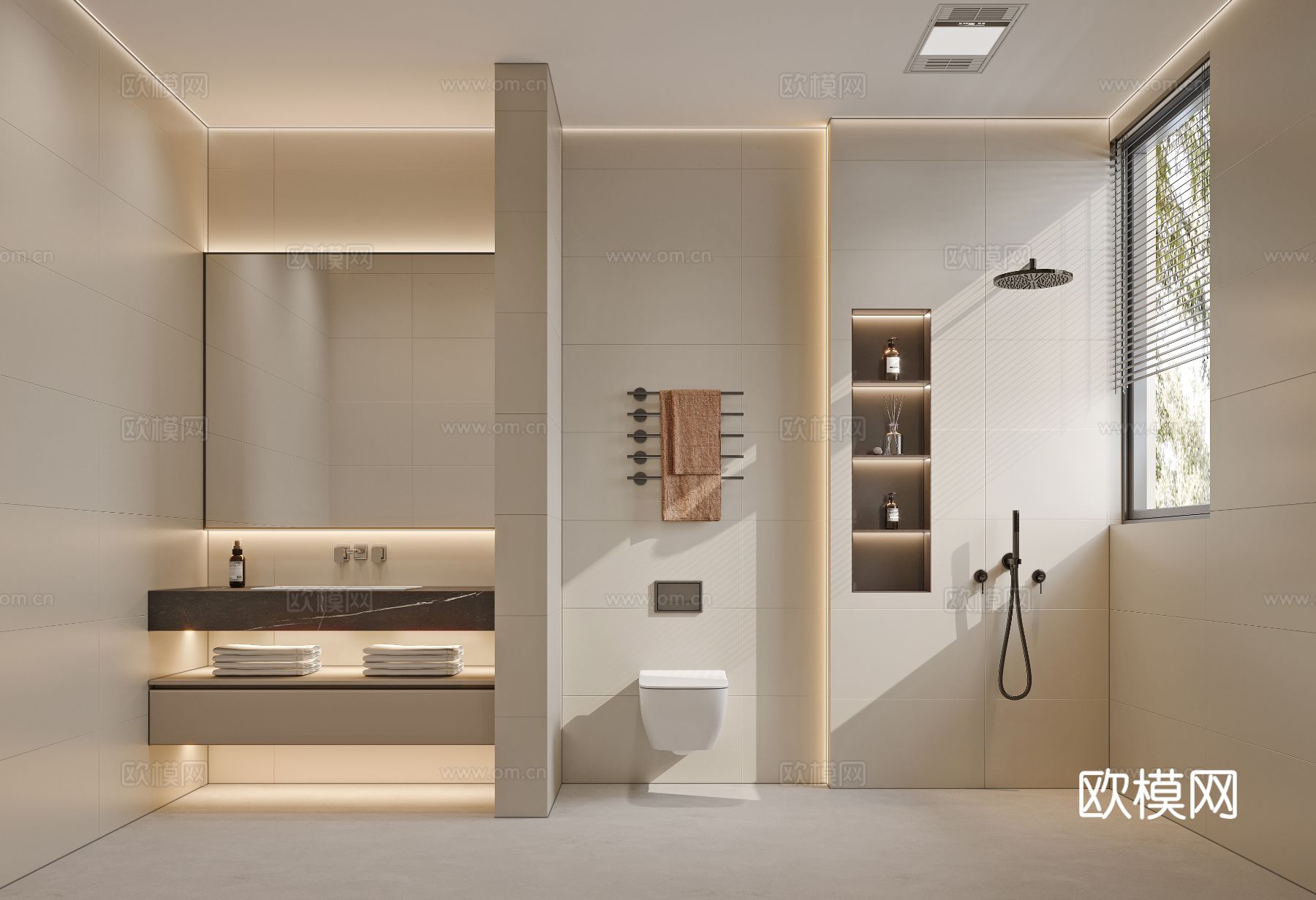 现代卫生间 浴室3d模型下载