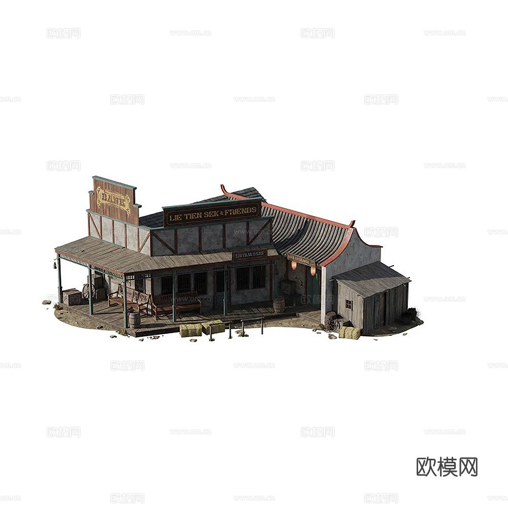 小屋建筑 西部建筑 农场建筑3d模型