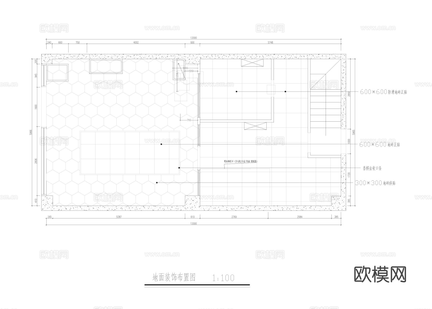 蛋糕店 面包烘焙店cad施工图