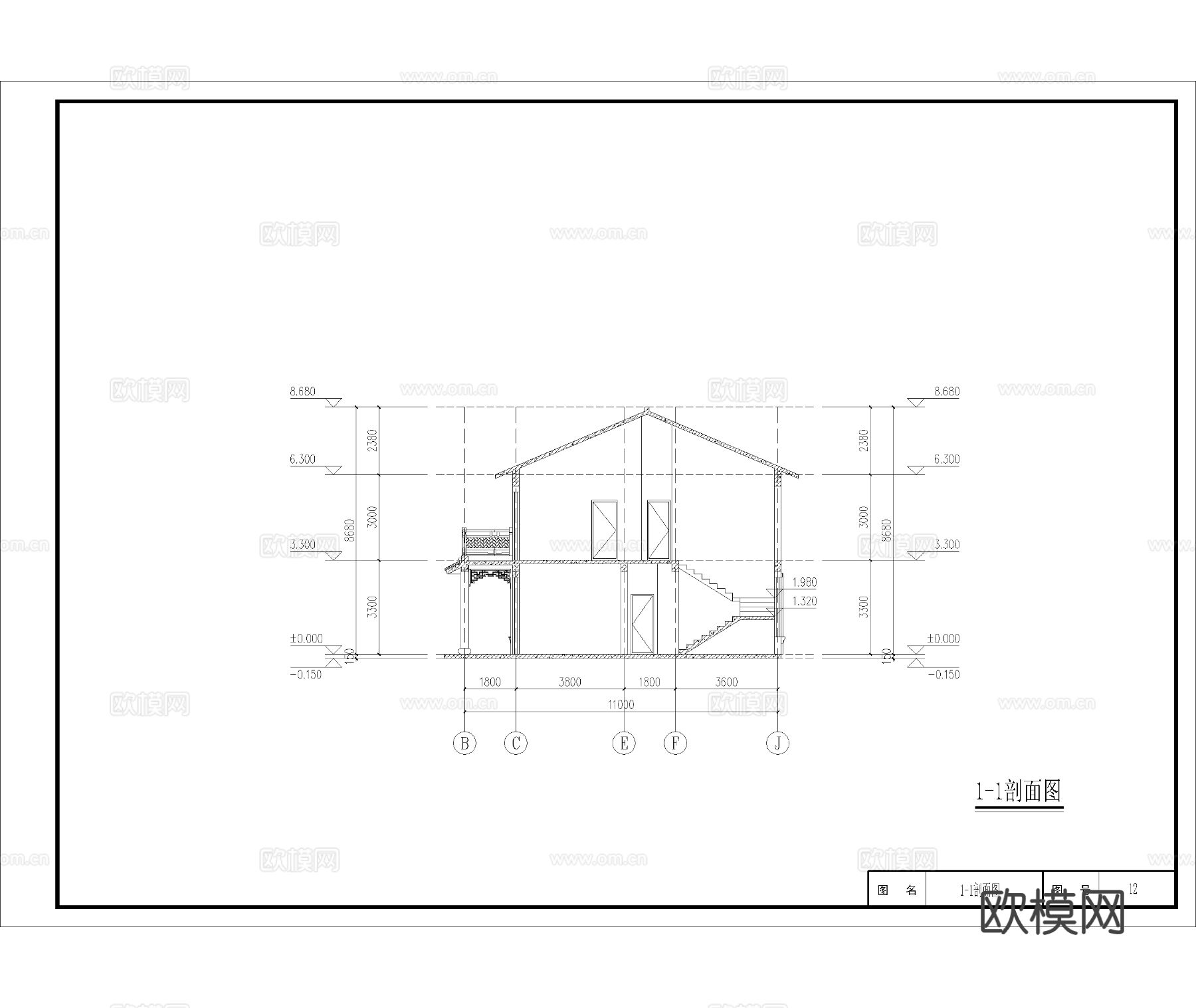 苏式合院 中式别墅 自建房cad施工图